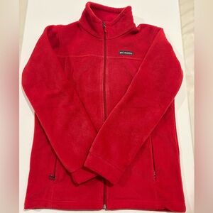 Columbia Sportswear Company, Unisex L, Red fluffy zip up sweater